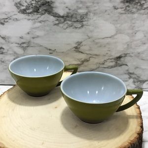 Vintage 1950's  Green Coffee/Tea Cups/Mugs